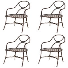 Mid-20th Century Bronze Cable Chairs