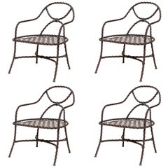 Sillas de cable de bronce de mediados del siglo XX