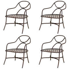Mid-20th Century Bronze Cable Chairs 8