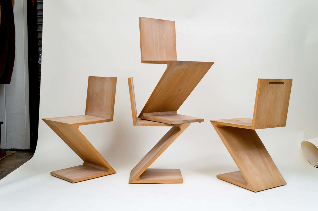 Zig Zag Chairs, Set of Four by Cassina, Milan at 1stDibs