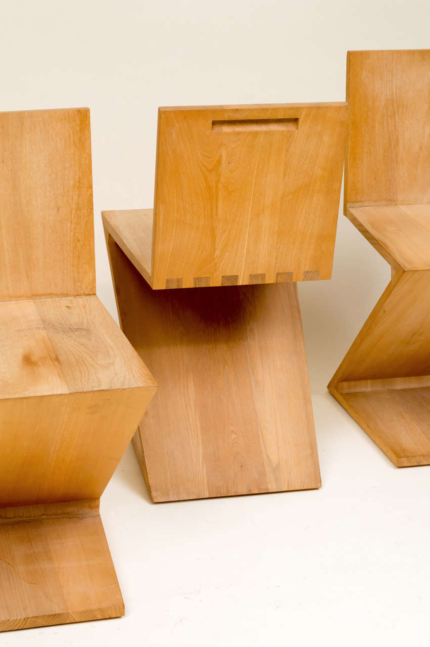 Zig Zag Chairs, Set of Four by Cassina, Milan at 1stDibs