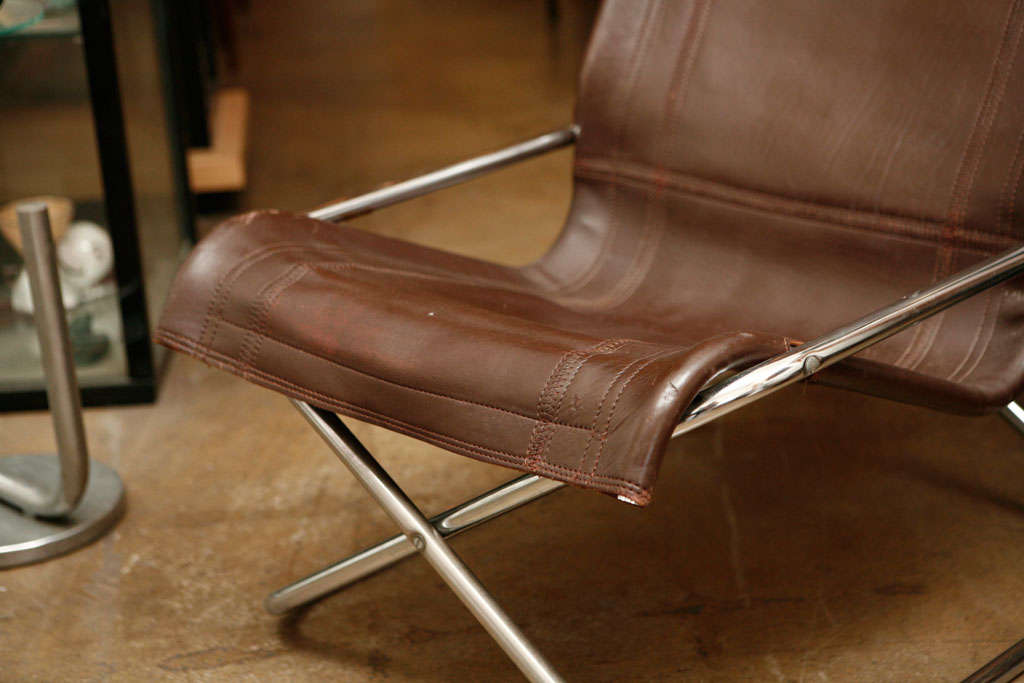 Uchida leather folding chair 2