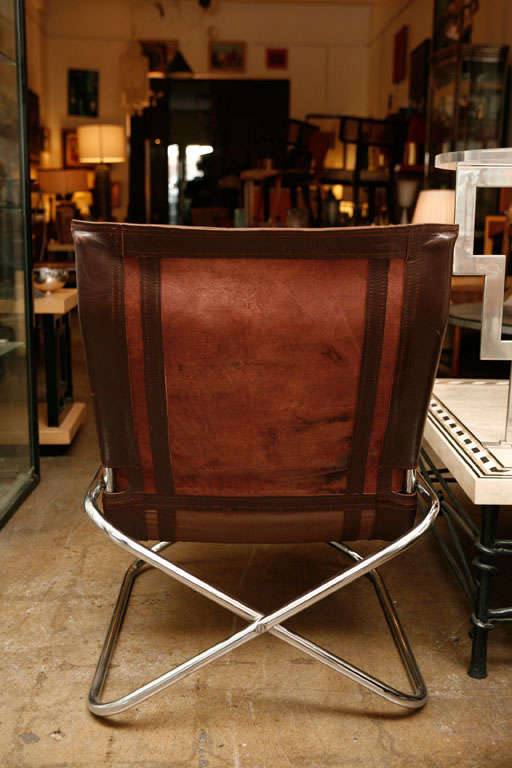 Uchida leather folding chair 1