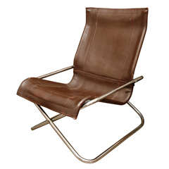 Uchida leather folding chair