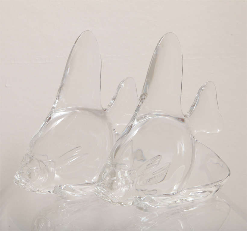 Pair of Steuben Glass Figures of Angel Fish