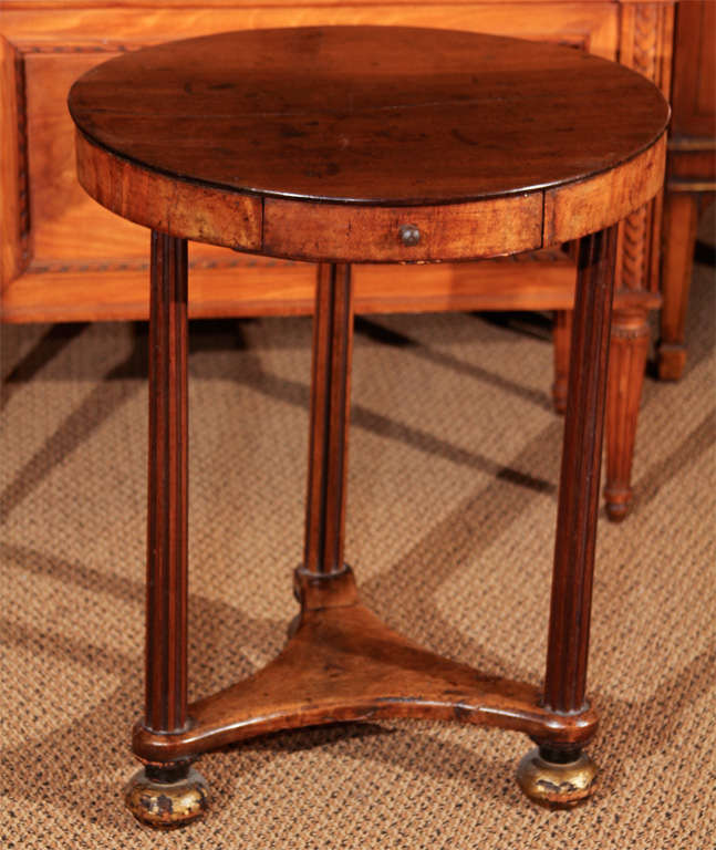 Italian Empire Round Table with Drawer