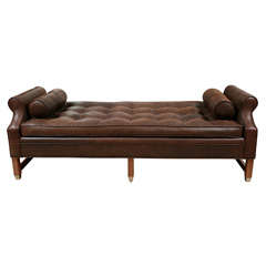 Leather Double-Arm Day Bed