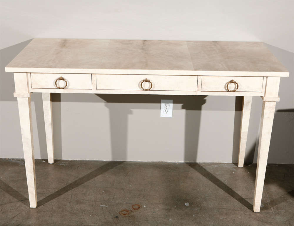 French Style Parchment Desk Writing Table at 1stdibs