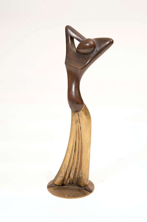 Hagenauer Bronze and Wood Statue of Josephine