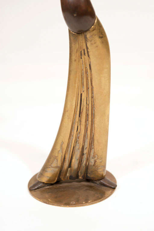 Mid-20th Century Hagenauer Bronze and Wood Statue of Josephine For Sale
