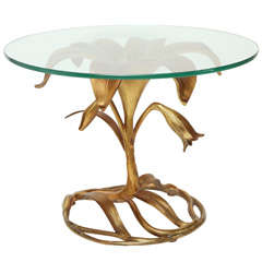 Sculptural "Lily" Side Table Designed by Arthur Court