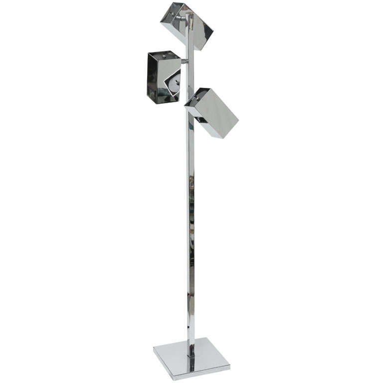 Floor Lamp, Chrome, 3 Heads, C 1960