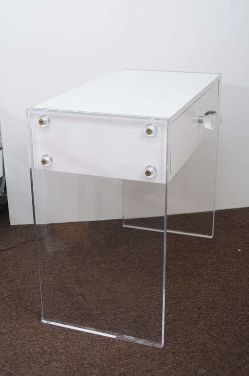 70's Lucite and White Desk 1