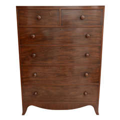 English Lg. Scale Splay Foot Mahogany Chest Of Drawers