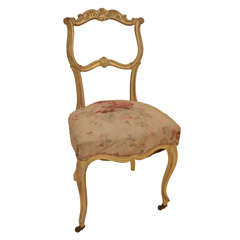 19th Cent. Gilded Fr. Influenced Parlor Chair