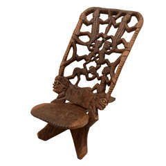 African Collapsable Cut Out Back Chair