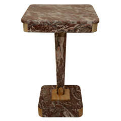 French Art Deco Marble Side Table