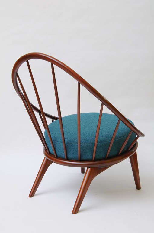 Danish Early Ib Kofod Larsen Spindle Back Peacock Lounge Chair