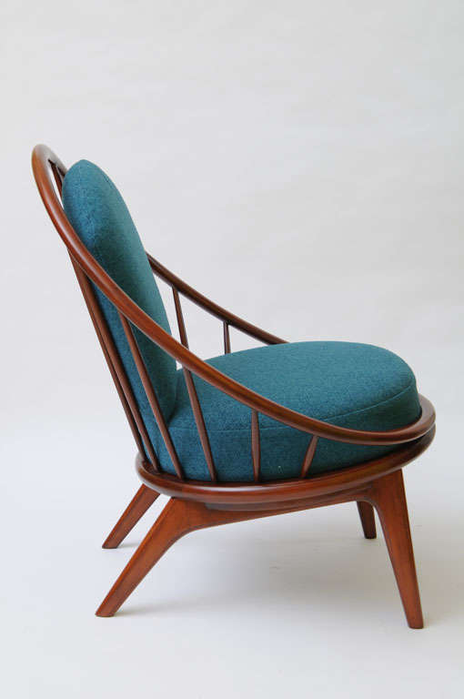 Mid-20th Century Early Ib Kofod Larsen Spindle Back Peacock Lounge Chair