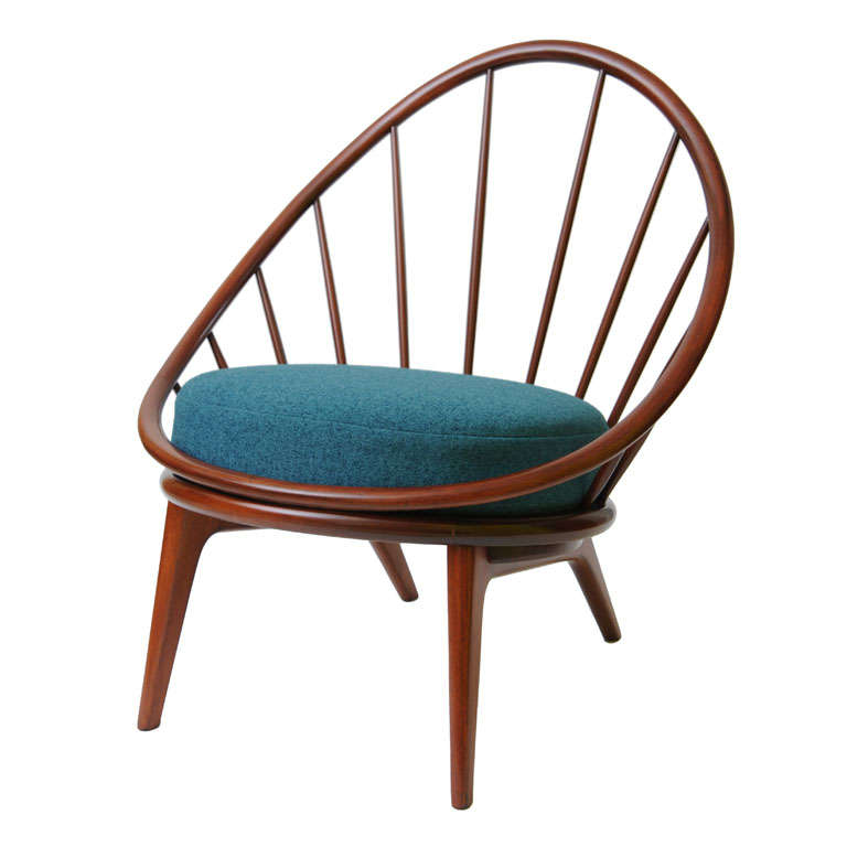 Early Ib Kofod Larsen Spindle Back Peacock Lounge Chair