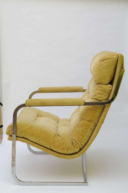Modern Exceptional Milo Baughman Style Cantilever Lounge Chairs