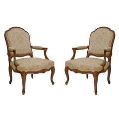 Fine Pair of Saridis Louis XV Fauteuils a La Reine