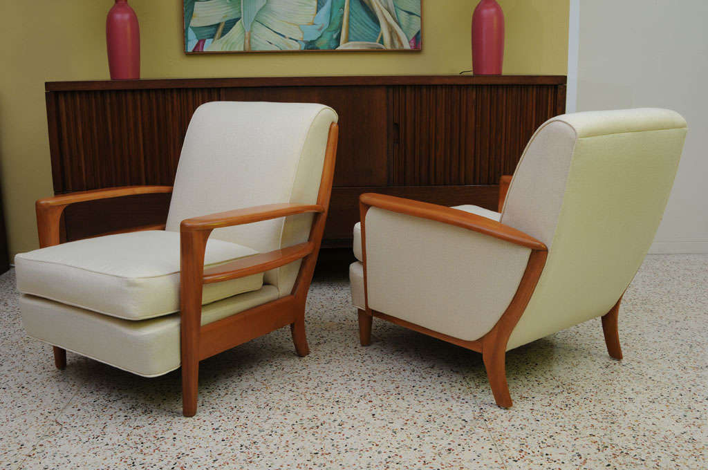 Grand Streamline Modern Heywood Wakefield Lounge Chair In Excellent Condition In Miami, FL