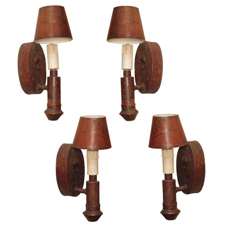 Two Pair Italian Tole Wall Sconces at 1stdibs