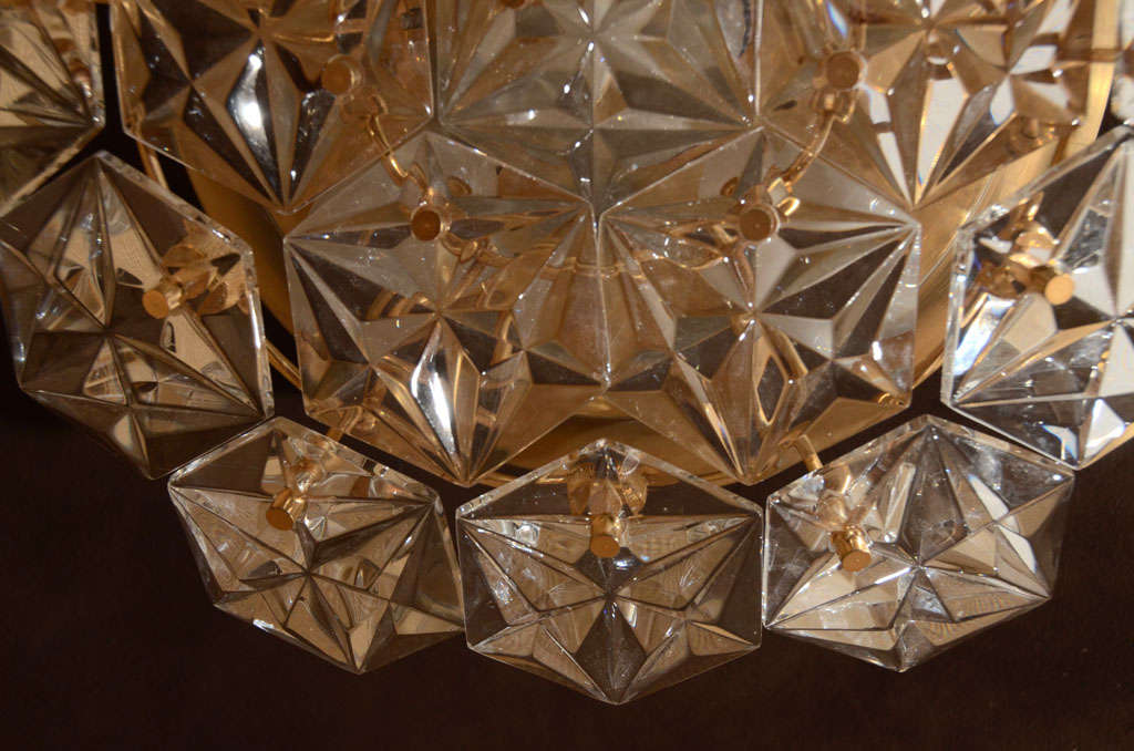 Kinkeldey Faceted Crystal Prism Chandelier In Excellent Condition For Sale In New York, NY