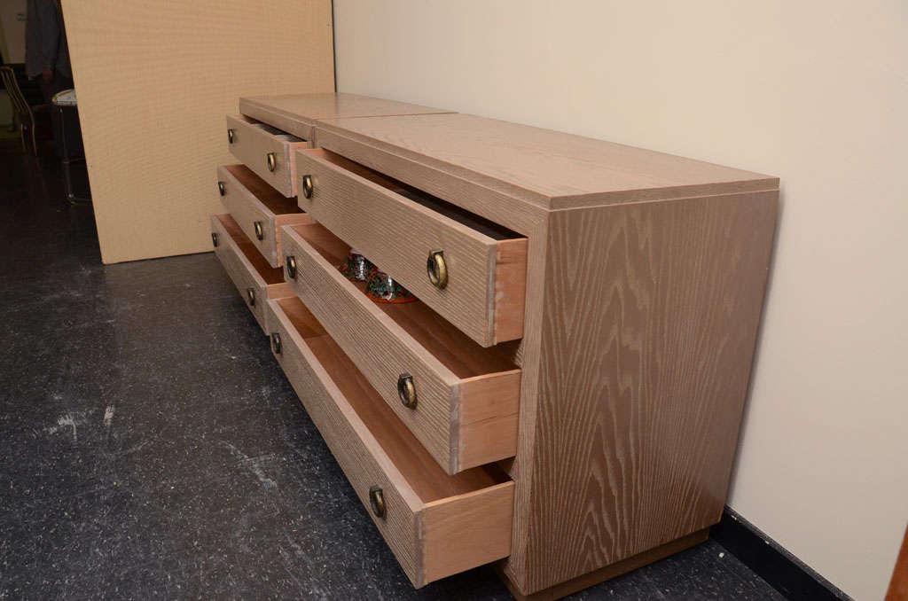 Mid-20th Century Pair of large oak cabinets by James Mont