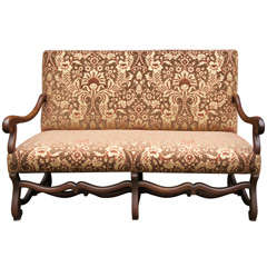 French 19th Century Carved Wood Settee