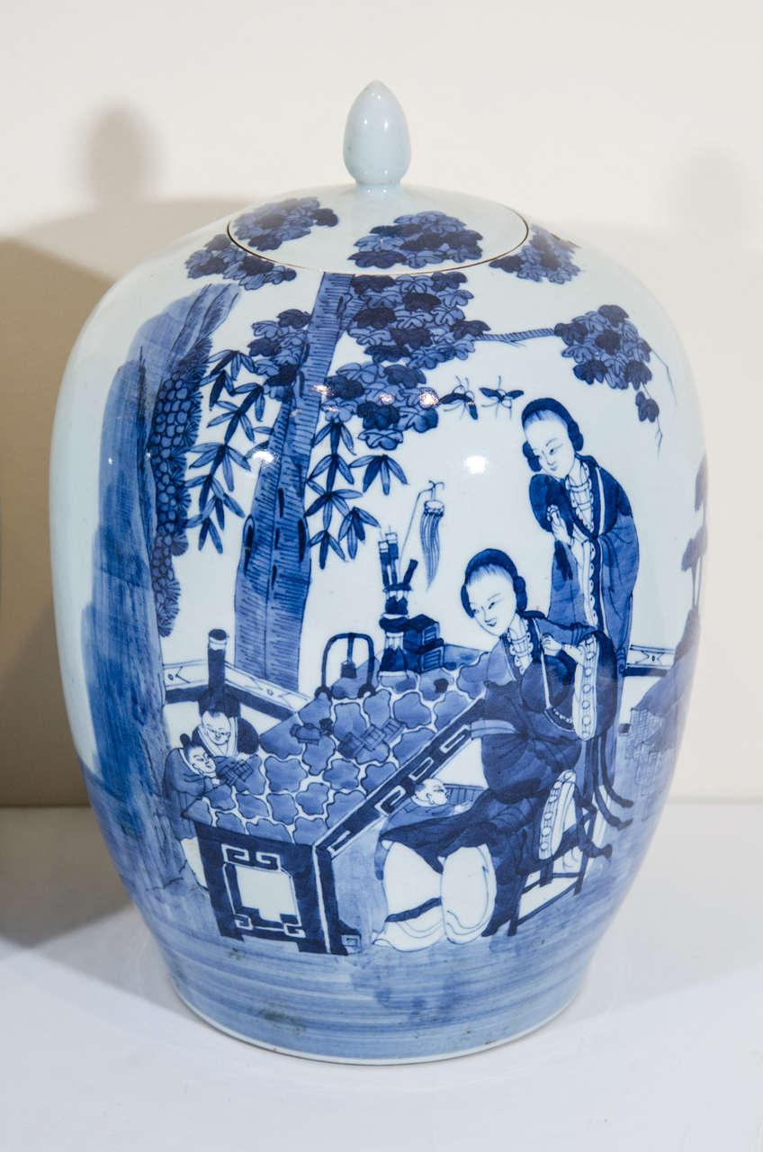 Chinese Covered Porcelain Ginger Jars