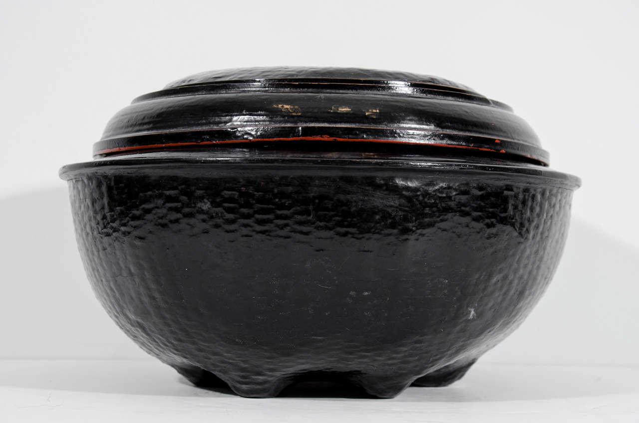 20th Century Lacquer Ceremonial Monastery Food Bowl For Sale