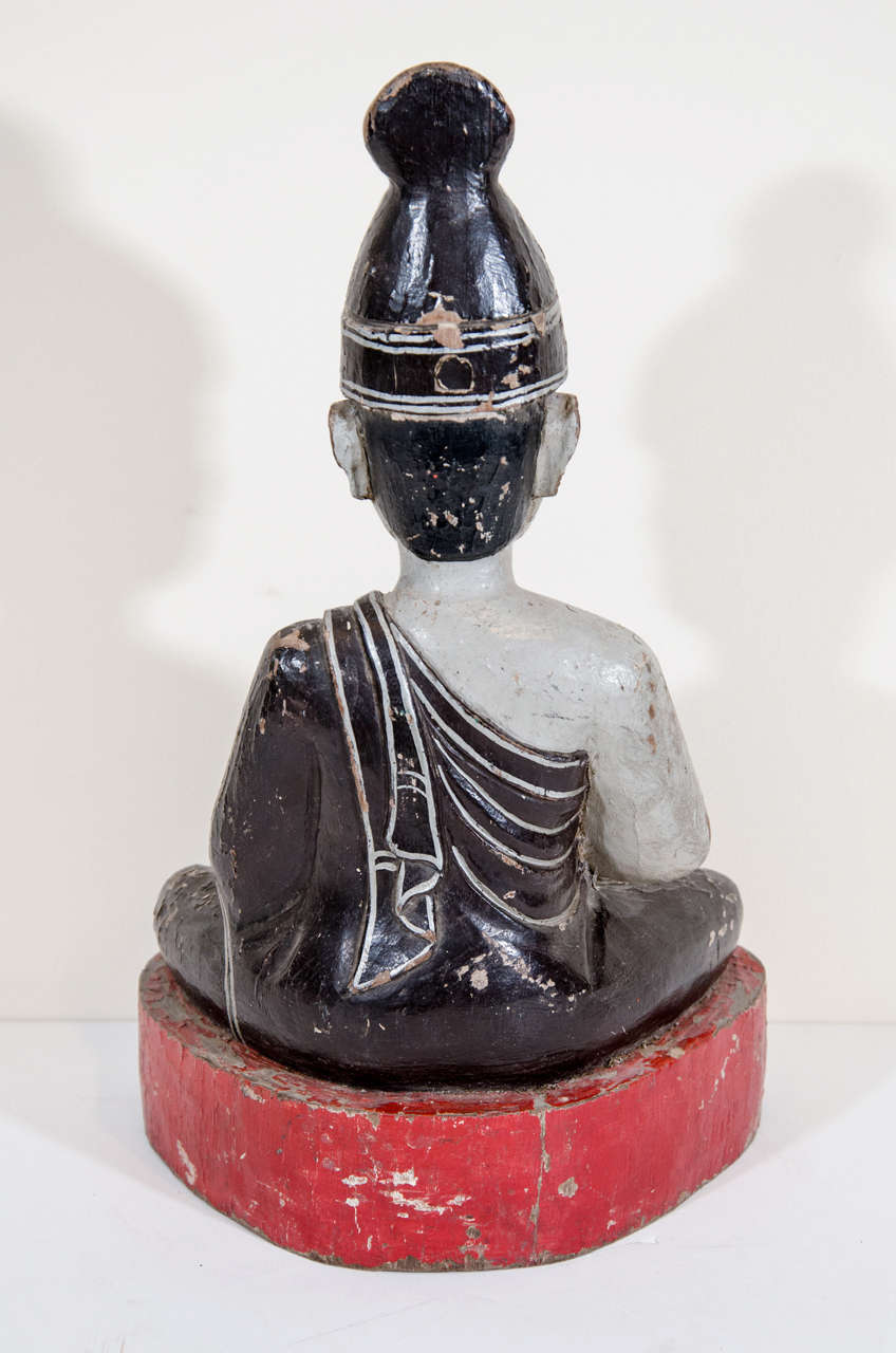 Burmese Seated Temple Monk For Sale 3