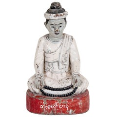 Antique Seated Monk with Prayer Beads