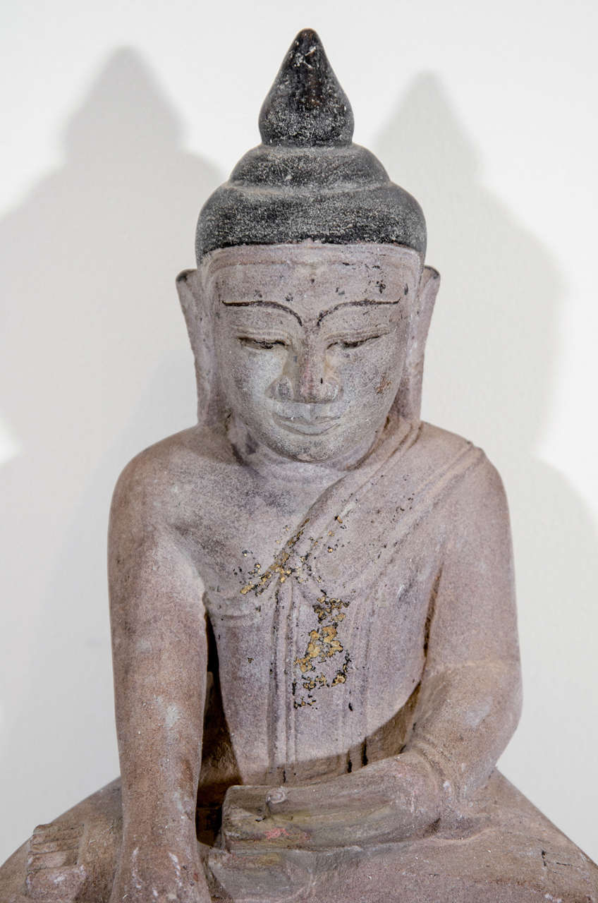 Burmese Sandstone Buddha Sculpture, circa 1800