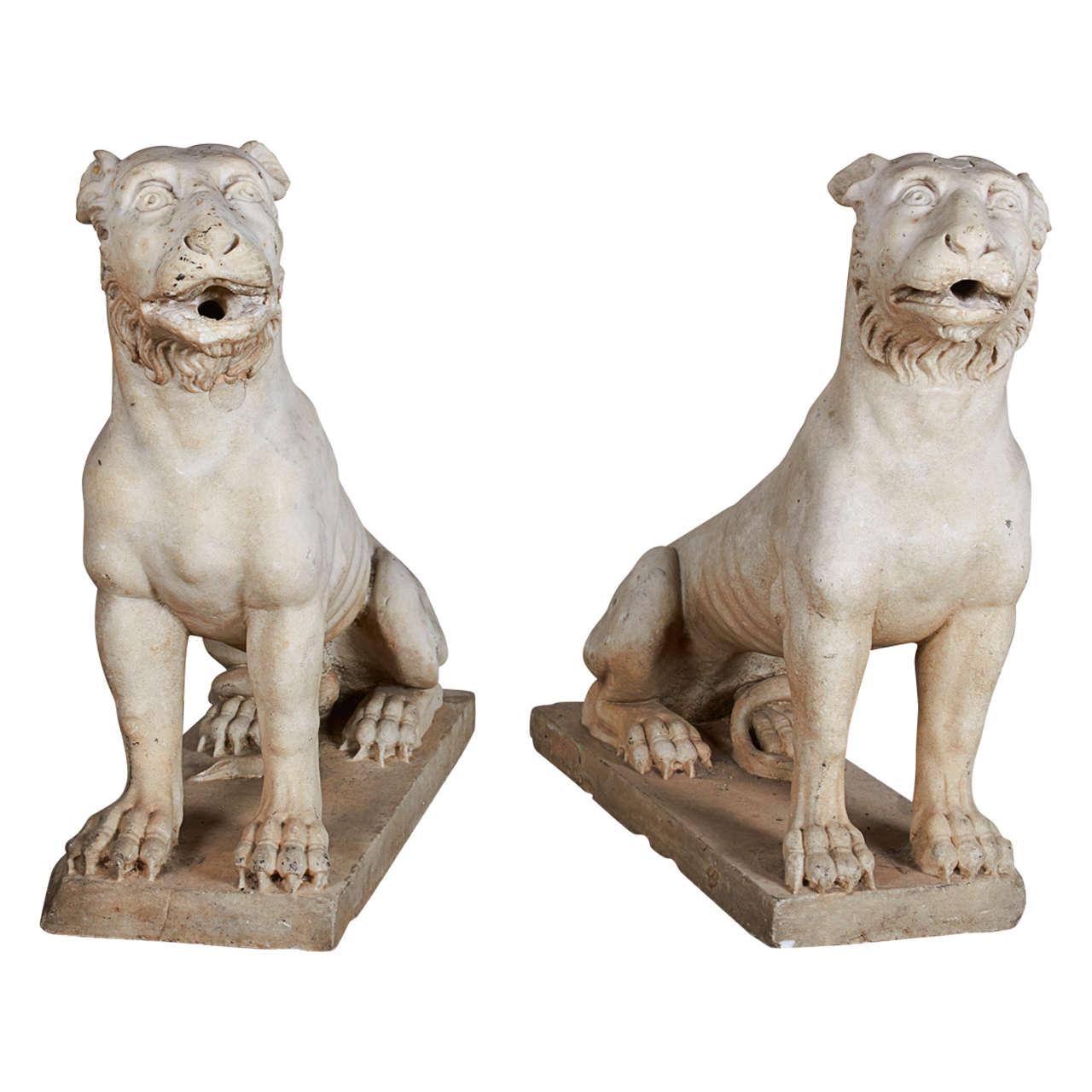 18th Century Italian Marble Lions For Sale