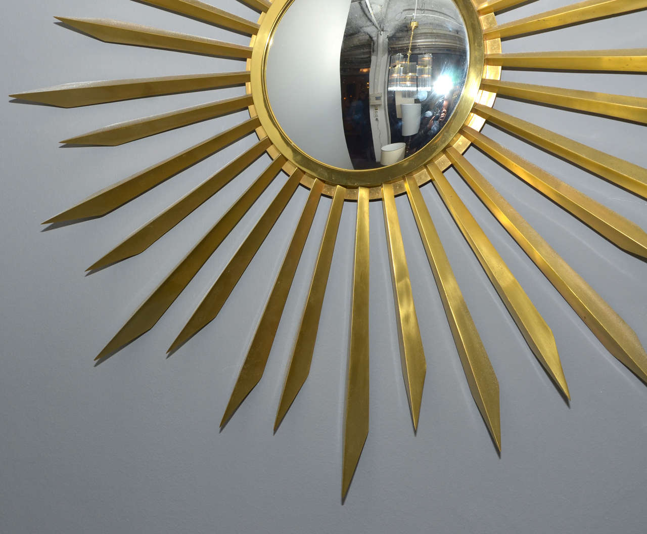 1960's Bronze Sunburst Mirror For Sale 1