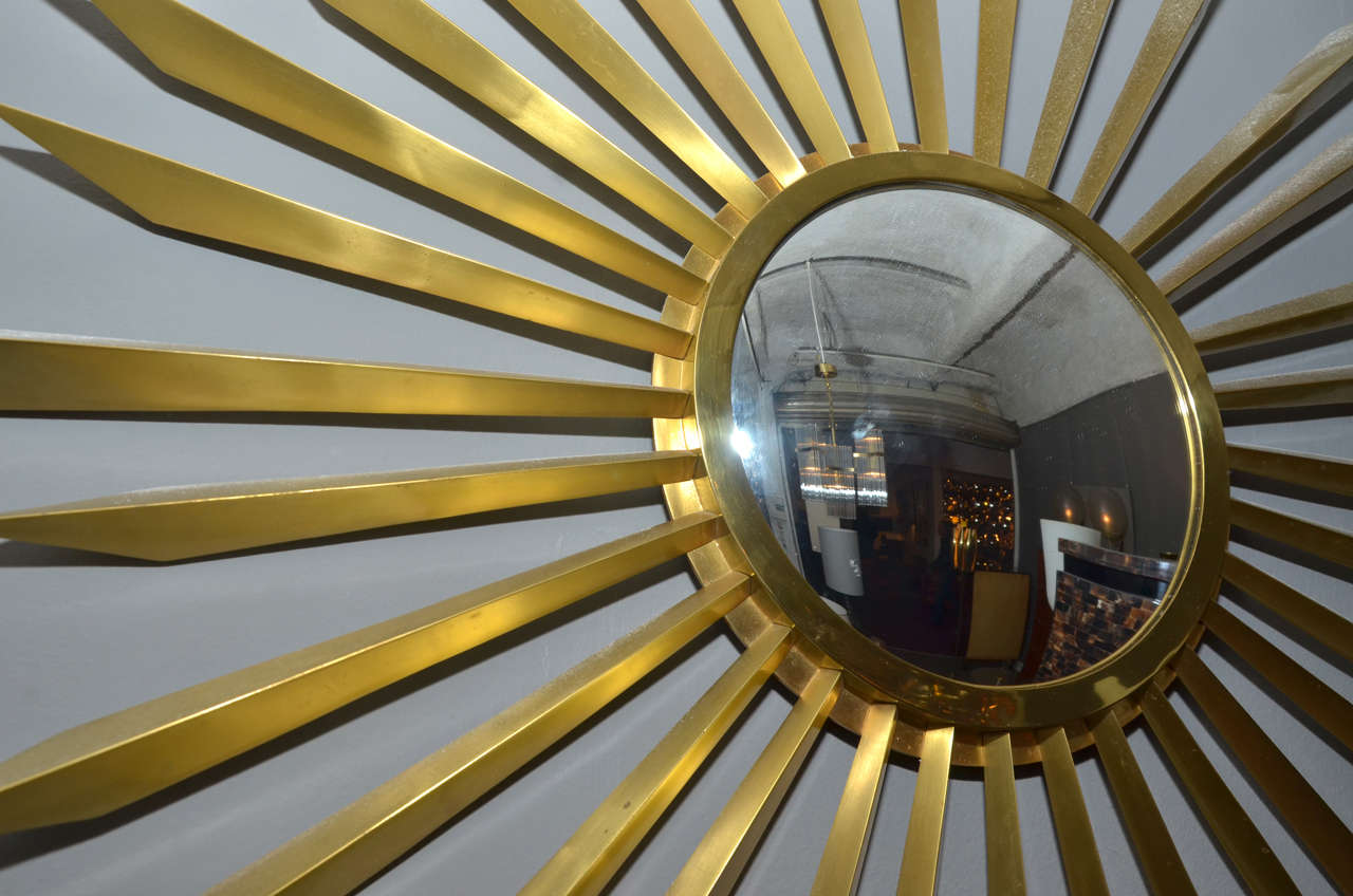 1960's Bronze Sunburst Mirror For Sale 4