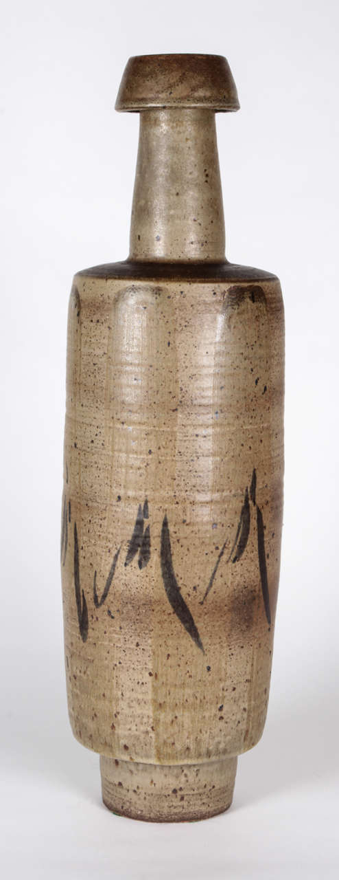 Robert Schellin American Studio Pottery Hand Thrown Floor Vase 1958