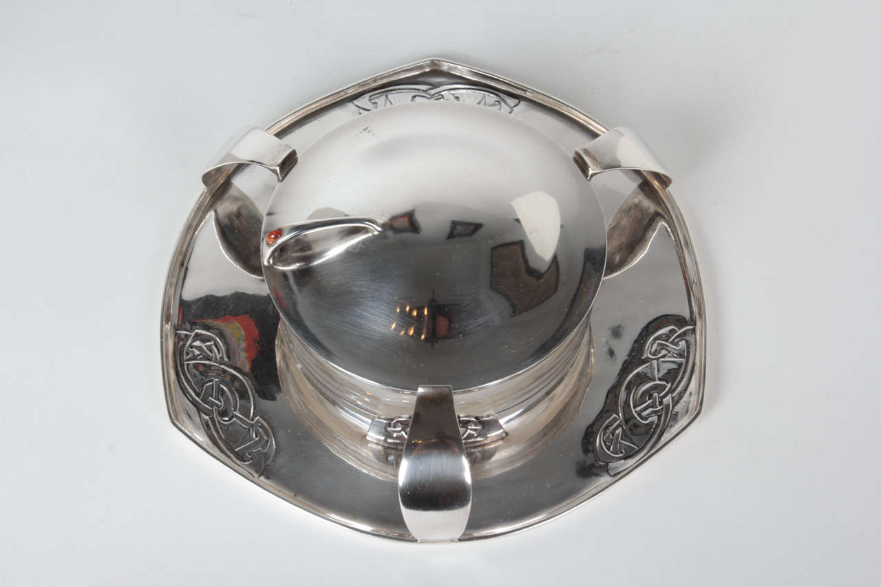 Archibald Knox, Liberty & Co. Rare Sterling and Opal Caviar Server,  1904 In Excellent Condition For Sale In New York, NY