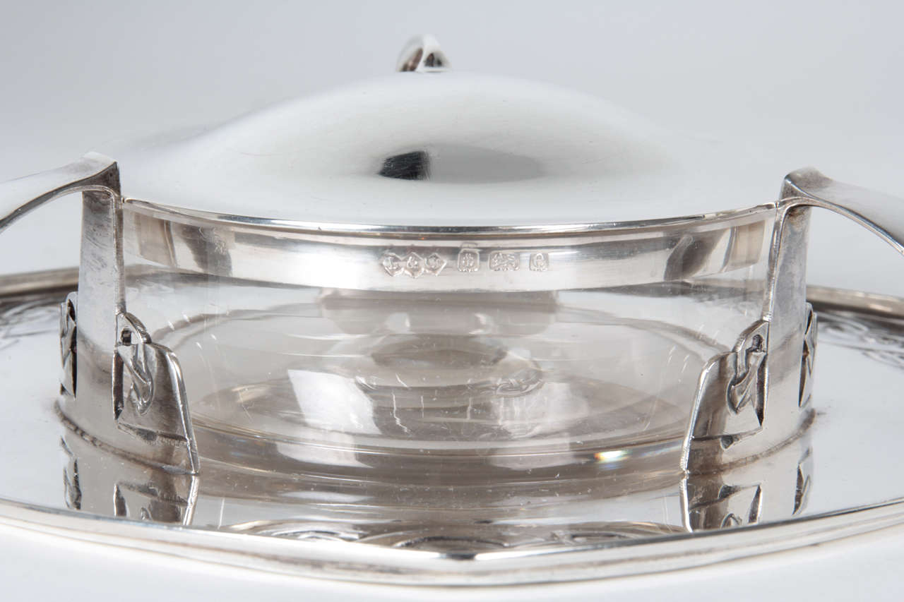 Archibald Knox, Liberty & Co. Rare Sterling and Opal Caviar Server,  1904 For Sale 1