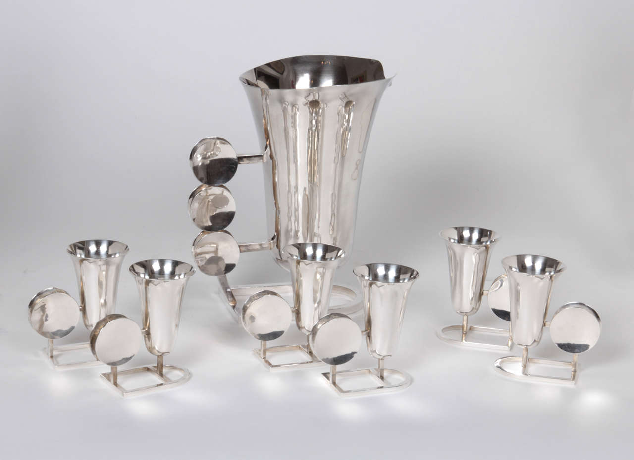 William Frederick Chicago Sterling Cocktail Drinks Set, circa 1945-1950 In Excellent Condition For Sale In New York, NY