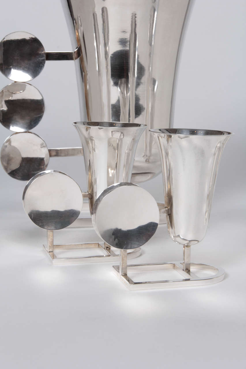 Mid-20th Century William Frederick Chicago Sterling Cocktail Drinks Set, circa 1945-1950 For Sale