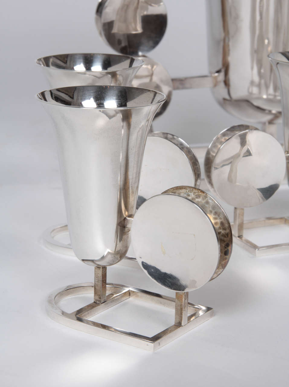 Sterling Silver William Frederick Chicago Sterling Cocktail Drinks Set, circa 1945-1950 For Sale