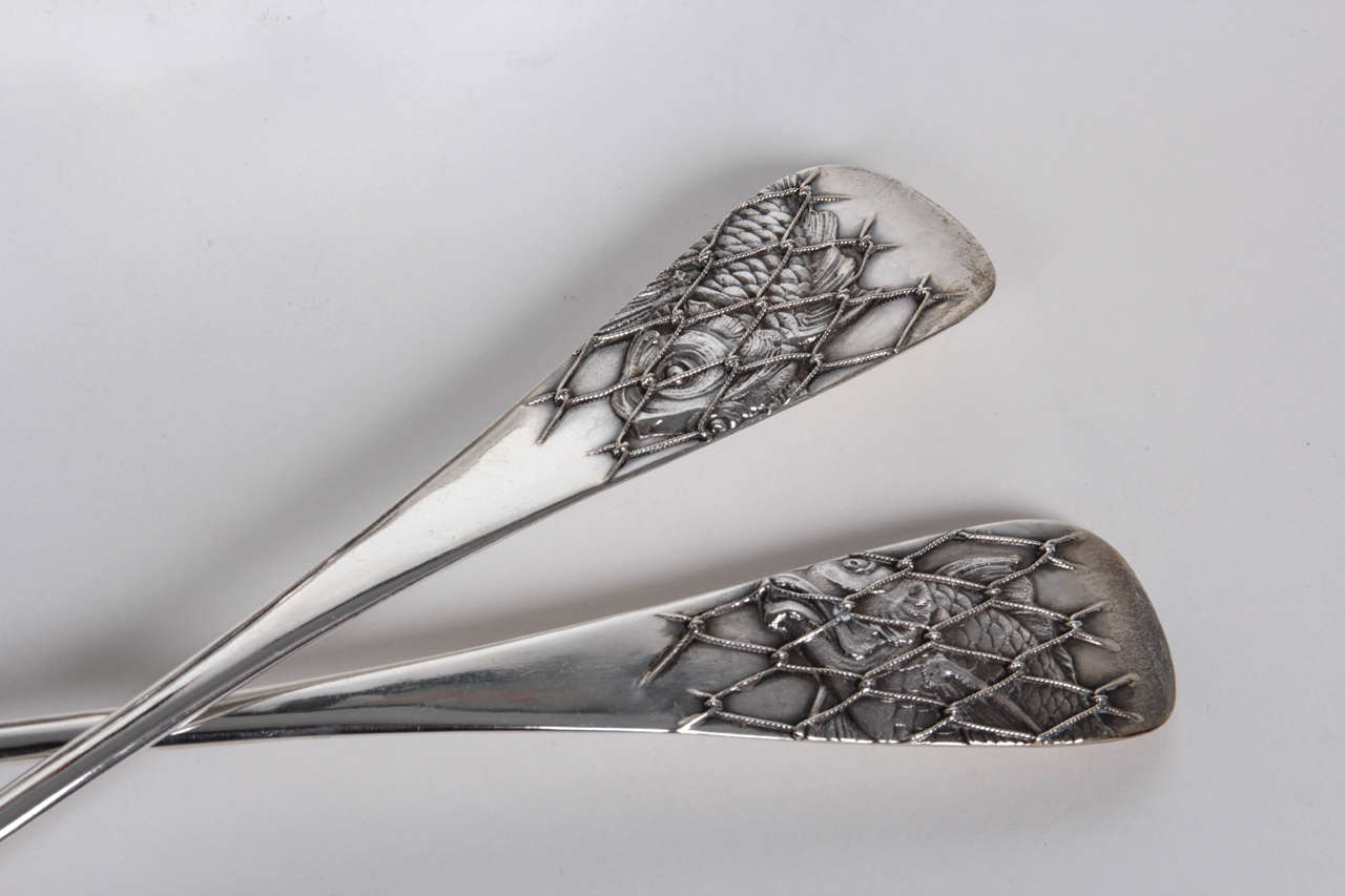 19th Century Whiting American Sterling Koi Theme 