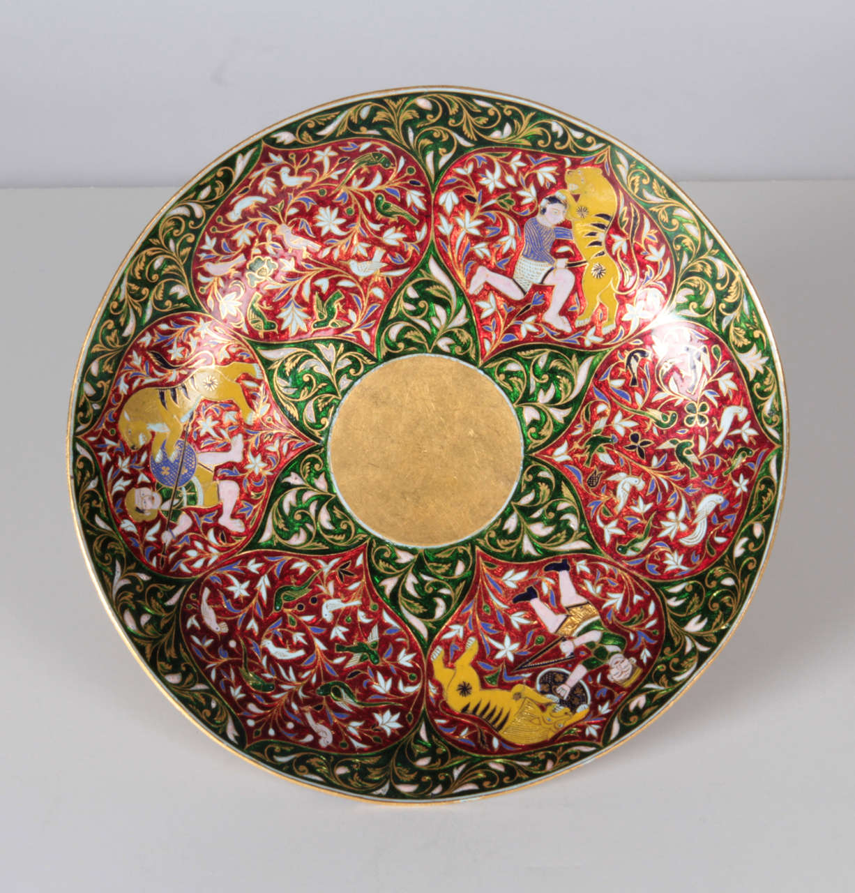 Jaipur Enameled and Gem Set Rare Solid Gold Cup and Saucer mid 19th Century For Sale 2