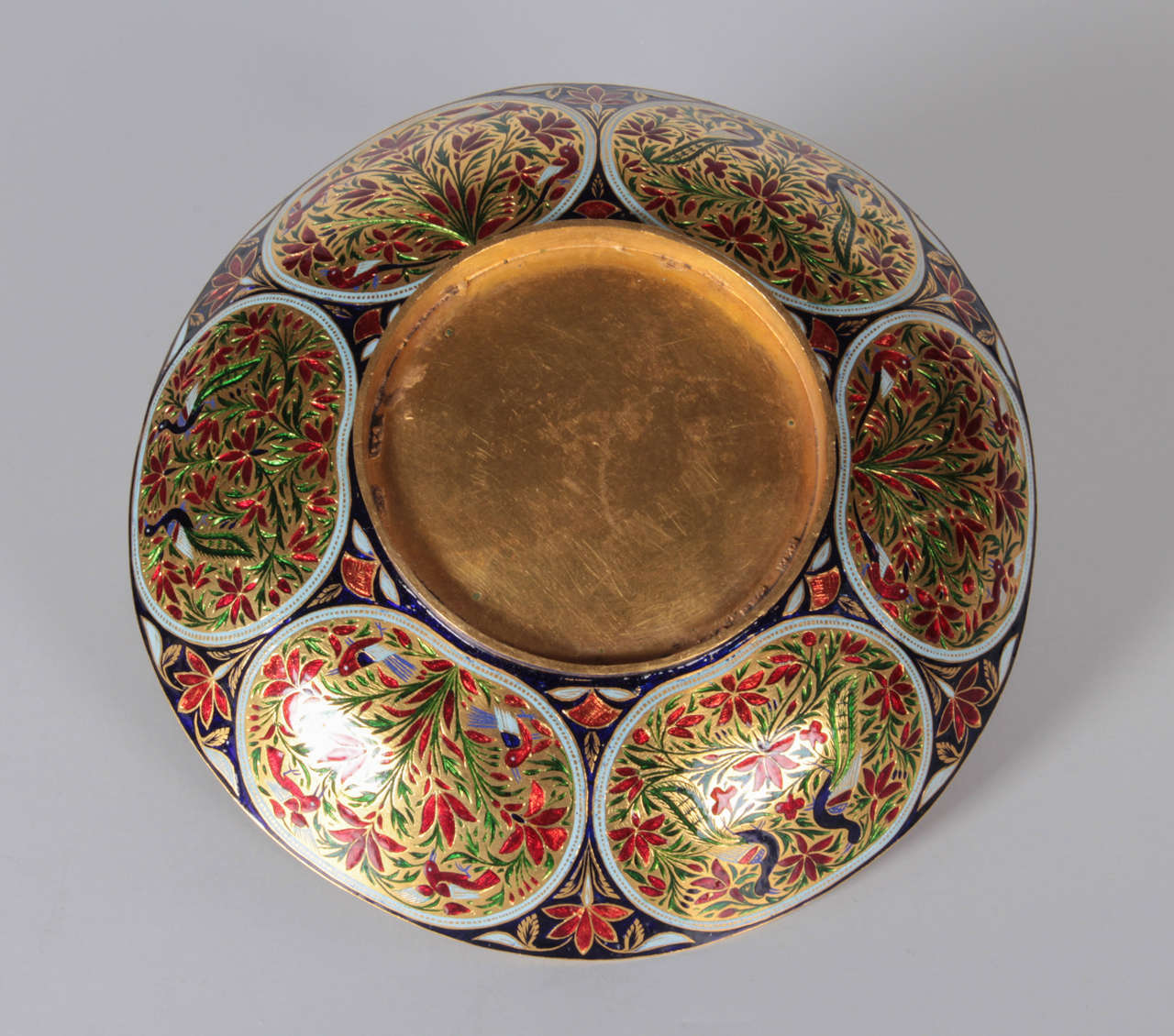 Jaipur Enameled and Gem Set Rare Solid Gold Cup and Saucer mid 19th Century For Sale 3