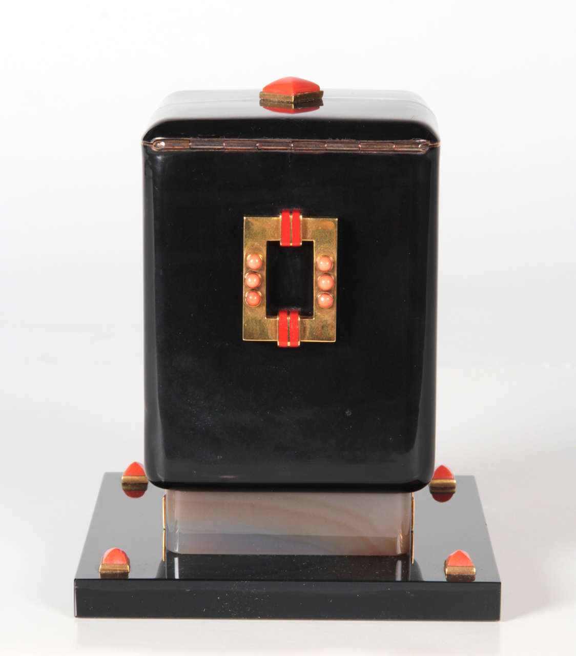 Maison Ostertag Important French Art Deco Jewel Mounted Covered Box  c.1925 In Excellent Condition For Sale In New York, NY