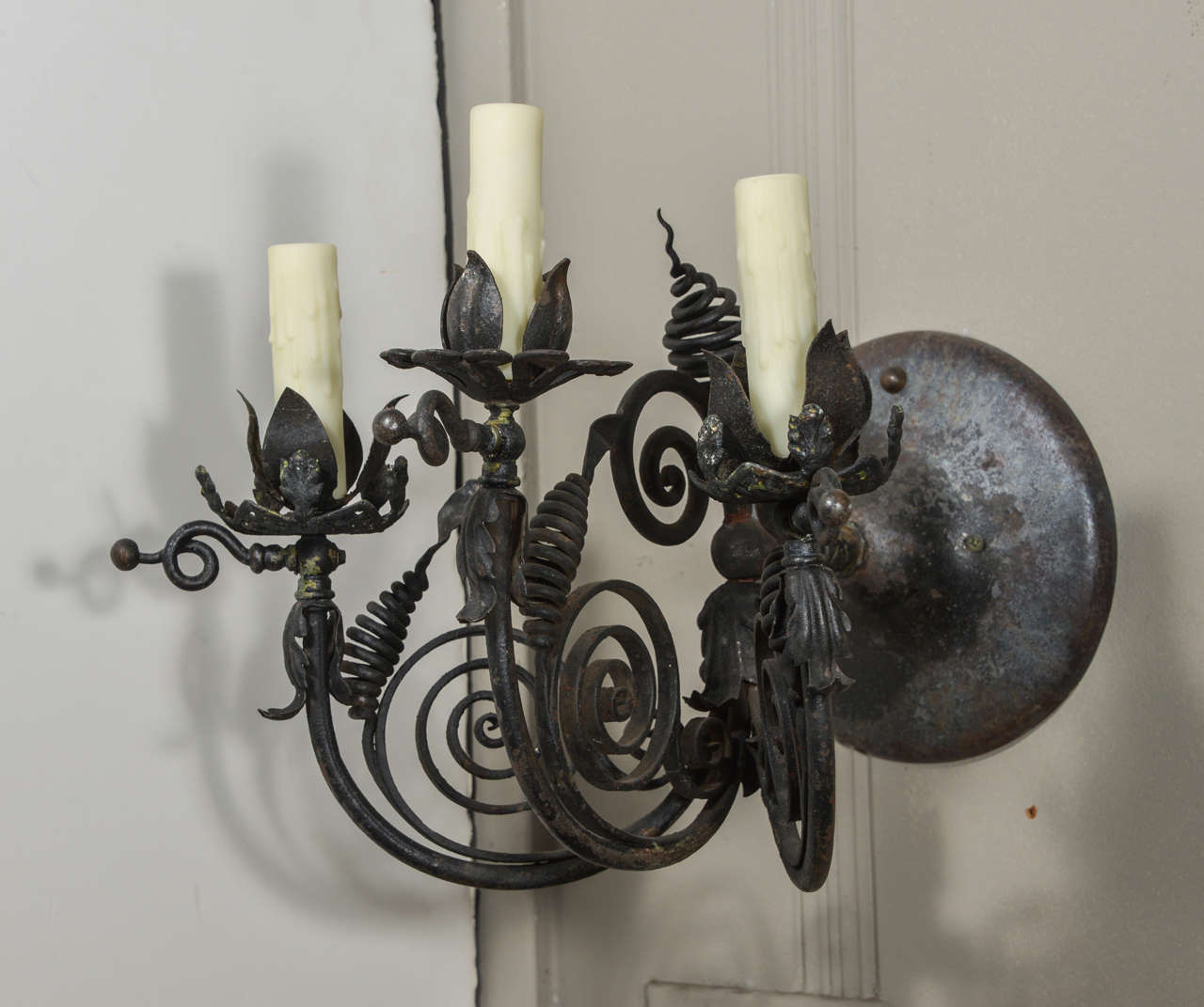 Large French Fanciful Sconce
Created by Hand
Very Dramatic